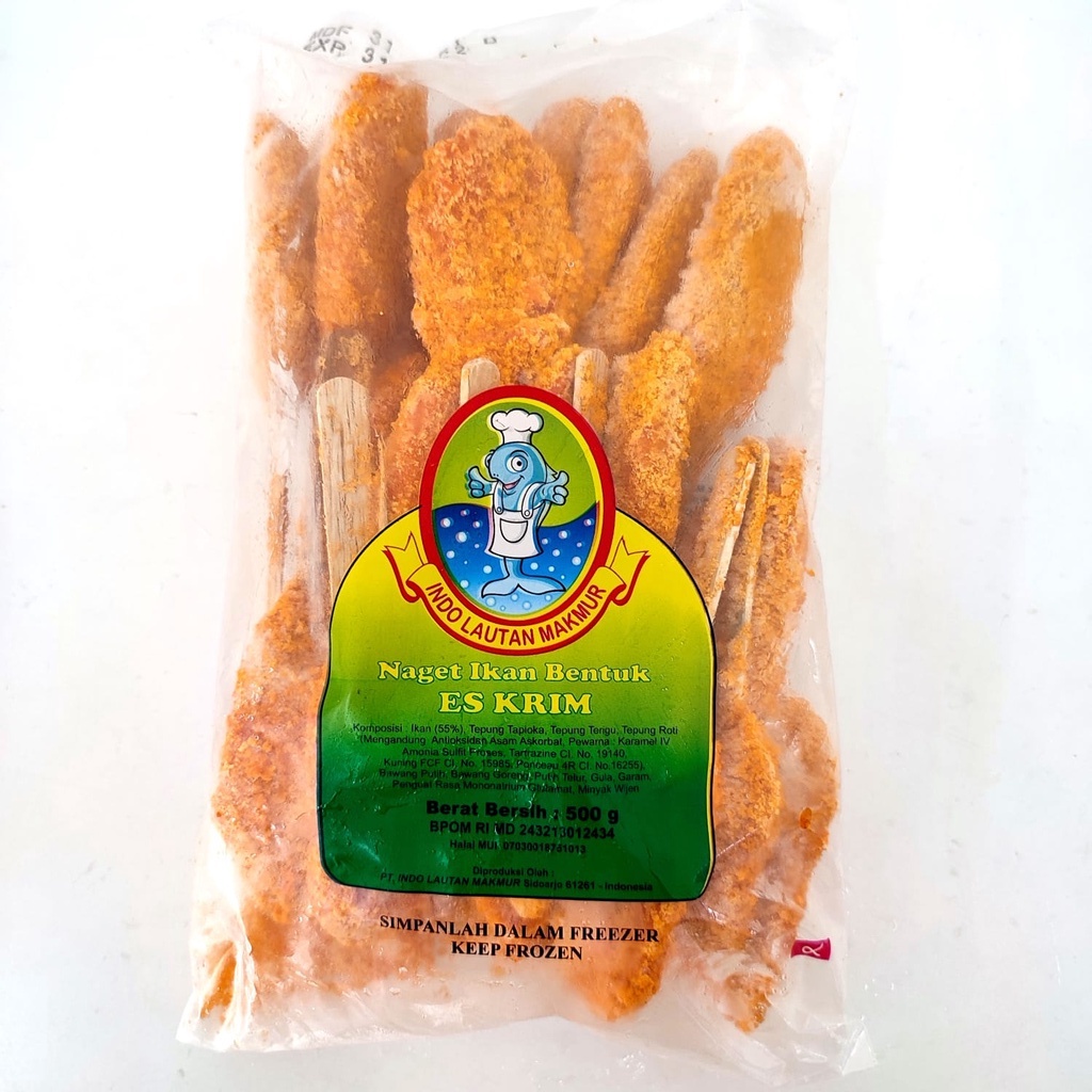 

ILM NUGGET IKAN BENTUK ES KRIM 500GR