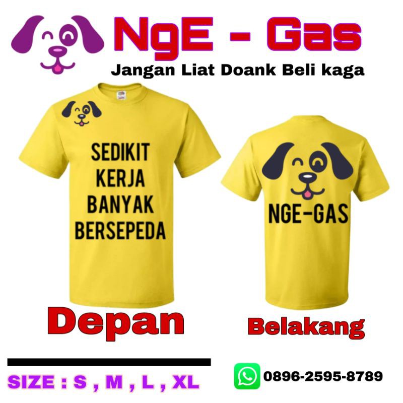 Kaos Sepedahan nge-gas Yellow Tshirt