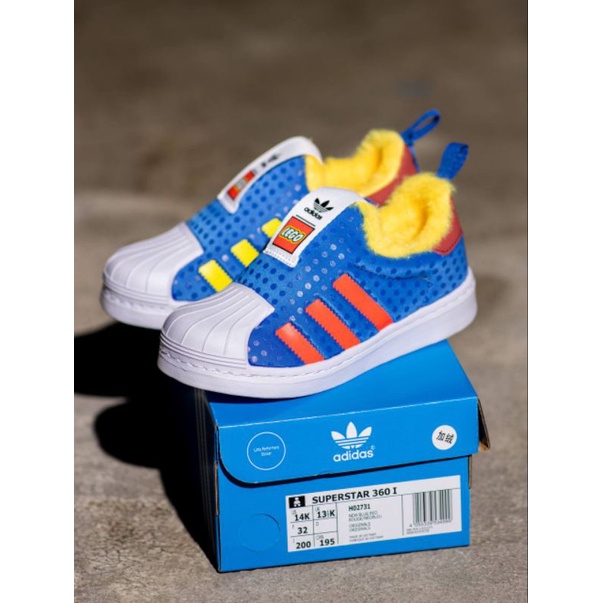 Adidas Superstar x LEGO &quot;Shock Blue/Bold Orange-Eqt Yellow&quot; for Kids