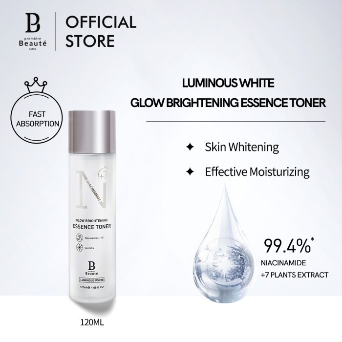 [COD] Premiere Beaute Luminous White Brightening Essence Toner Perawatan Wajah Glowing Sepanjang Hari - BPOM 120ML