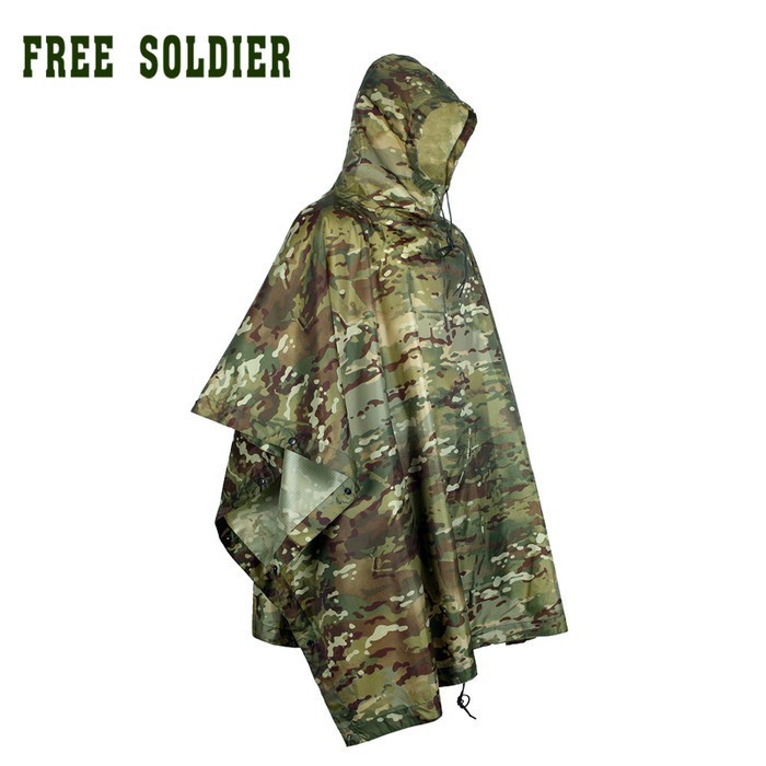 Jas Hujan Ponco Poncho Motif Tentara Camouflage Camo Motor Hiking