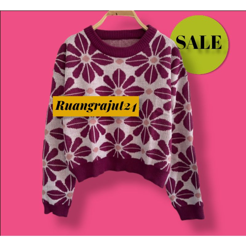 SWEATER RAJUT JOLIE MOTIF BUNGA / SWEATER WANITA