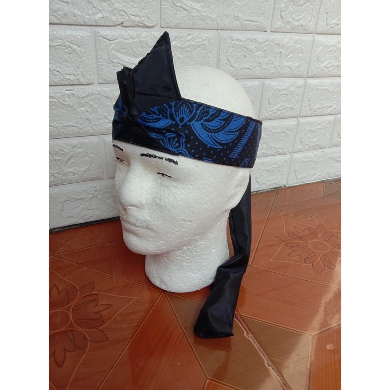 IKAT PRIA HITAM BIRU MOTIF BATIK BADUY // TOTOPOG MAHKUTA WANGSA IKAT KEPALA