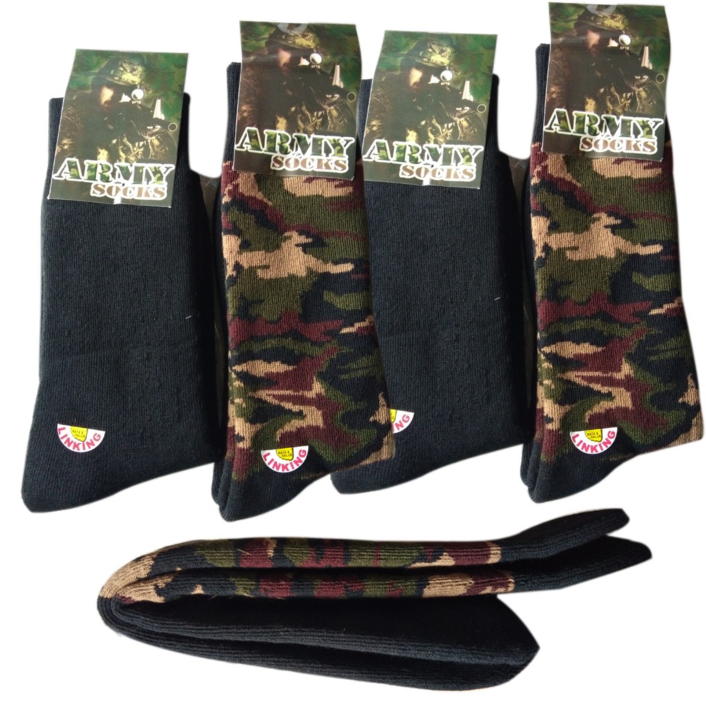 Kaos Kaki PDL Kaos Kaki Abri Tebal Kaos Kaki Army Kaos Kaki Security Motif hitam Polos dan Loreng