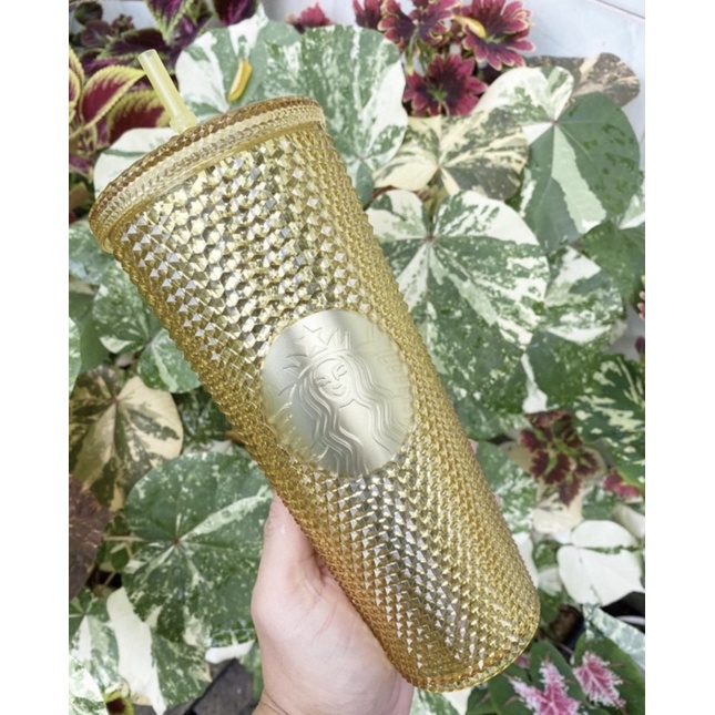 China Starbucks Gold Studded Blink Bling Coldcup tumbler