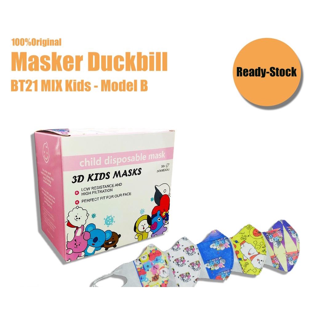 VS GG - Masker Anak Duckbill BTS ISI 50PCS MIX Disposable Face Mask