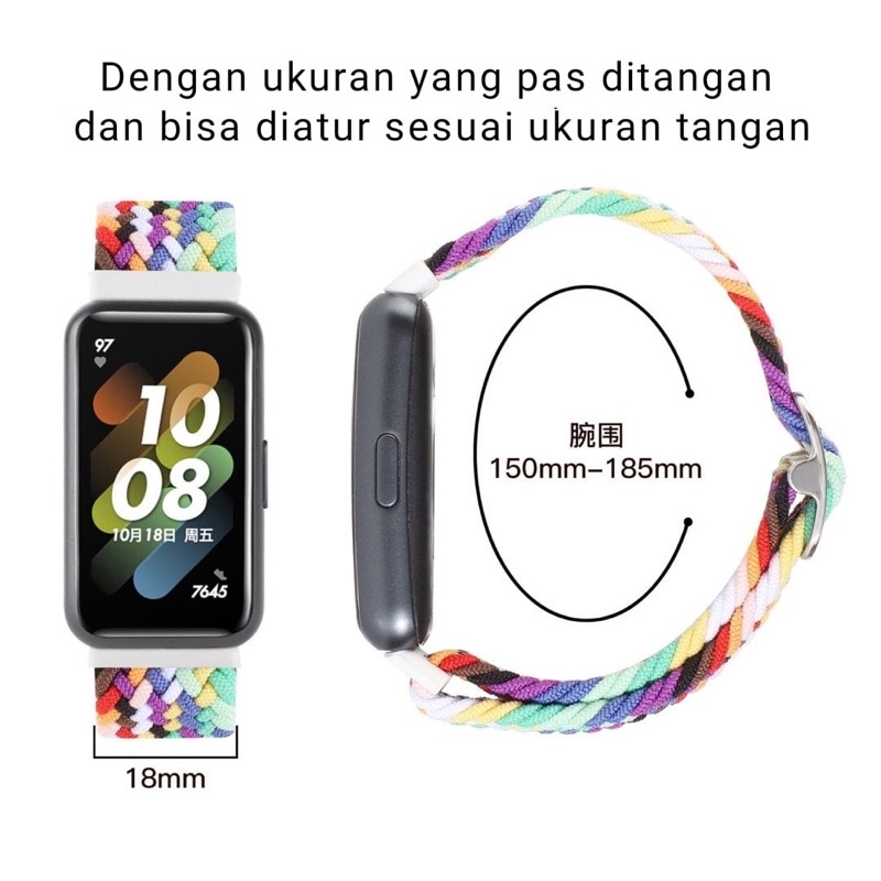 Strap Huawei Band 7 Nilon Tali Huawei Band 7 Nilon Bahan Kancing Stainless