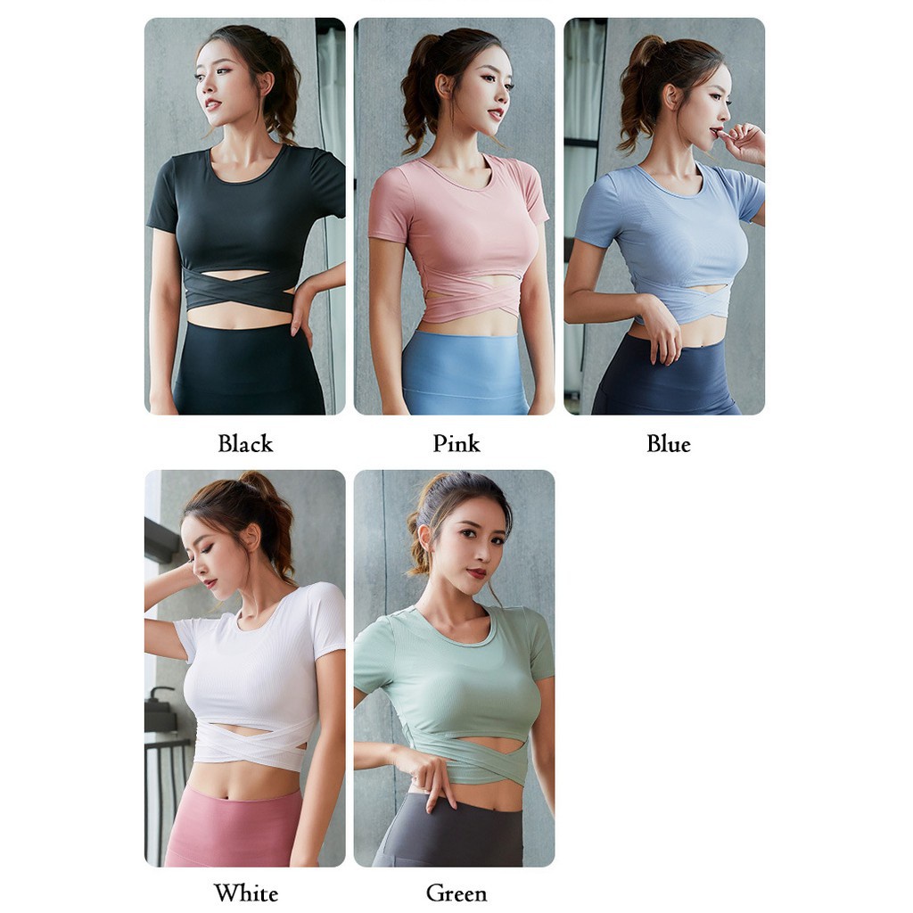 Atasan Wanita - Baju Wanita RZ-CROPTOP Training Sport - Baju Olahraga Wanita Import