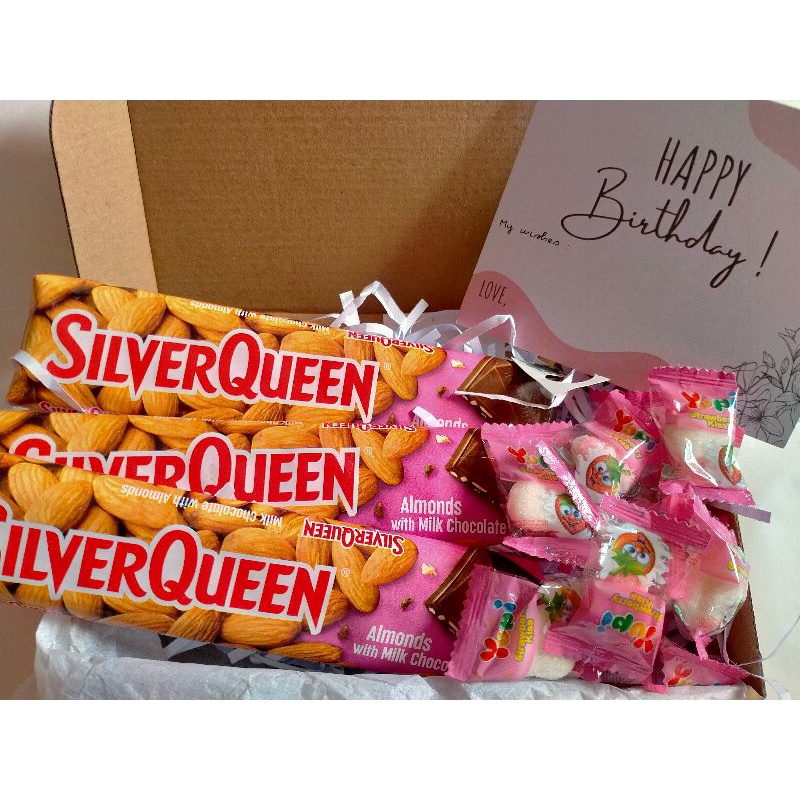 

Kado 3 Pcs Silver queen Kado Gift Box Ulang Tahun Wisuda Graduation Wedding Anniversary