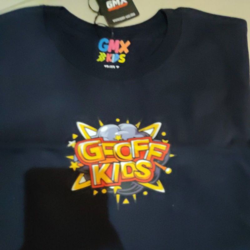 geoff max kaos tshirt anak oblong lengan putih hitam adem katun