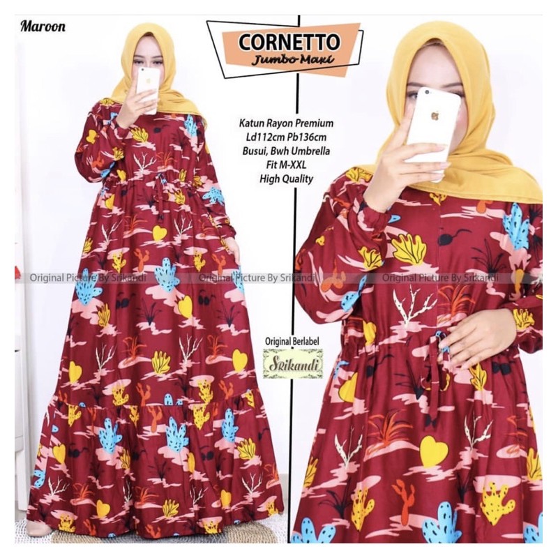 Gamis Rayon Viscose LD110 Jumbo Busui / Serut Pinggang / 099-5130