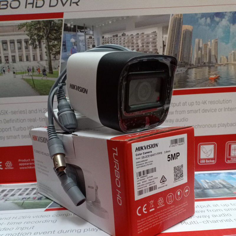 Kamera CCTV Hikvision HD Bullet 5MP DS-2CE16H0T-ITPFS (Audio)