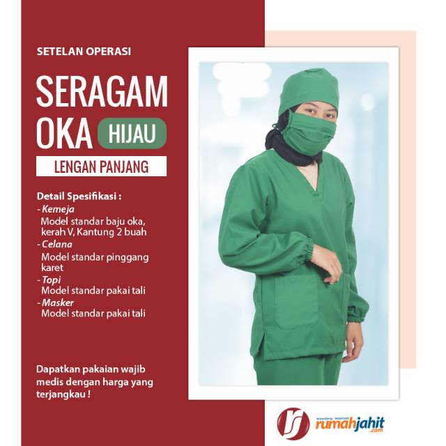SERAGAM OKA LENGAN PANJANG BAJU PERAWAT SERAGAM PERAWAT BAJU MEDIS