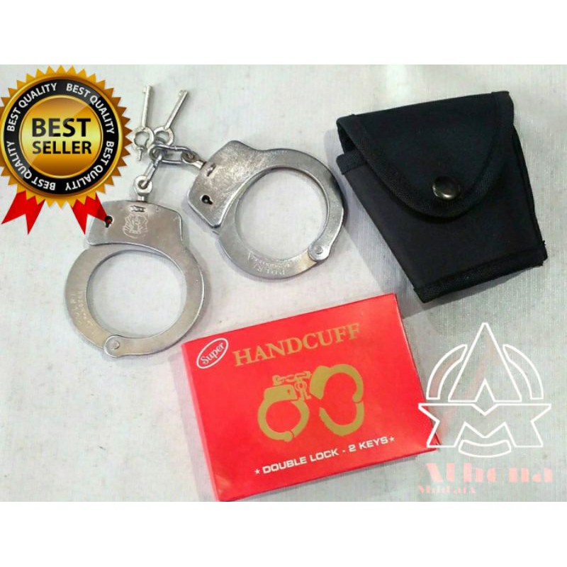 Borgol Tangan | Handcuff | Borgol security | Borgol polisi + sarung