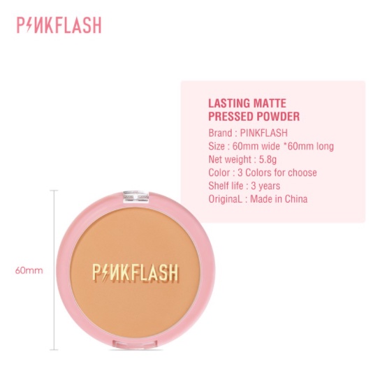 PINKFLASH #OhMySelf Long-lasting Matte Pressed Powder - Bedak Padat Makeup Wajah