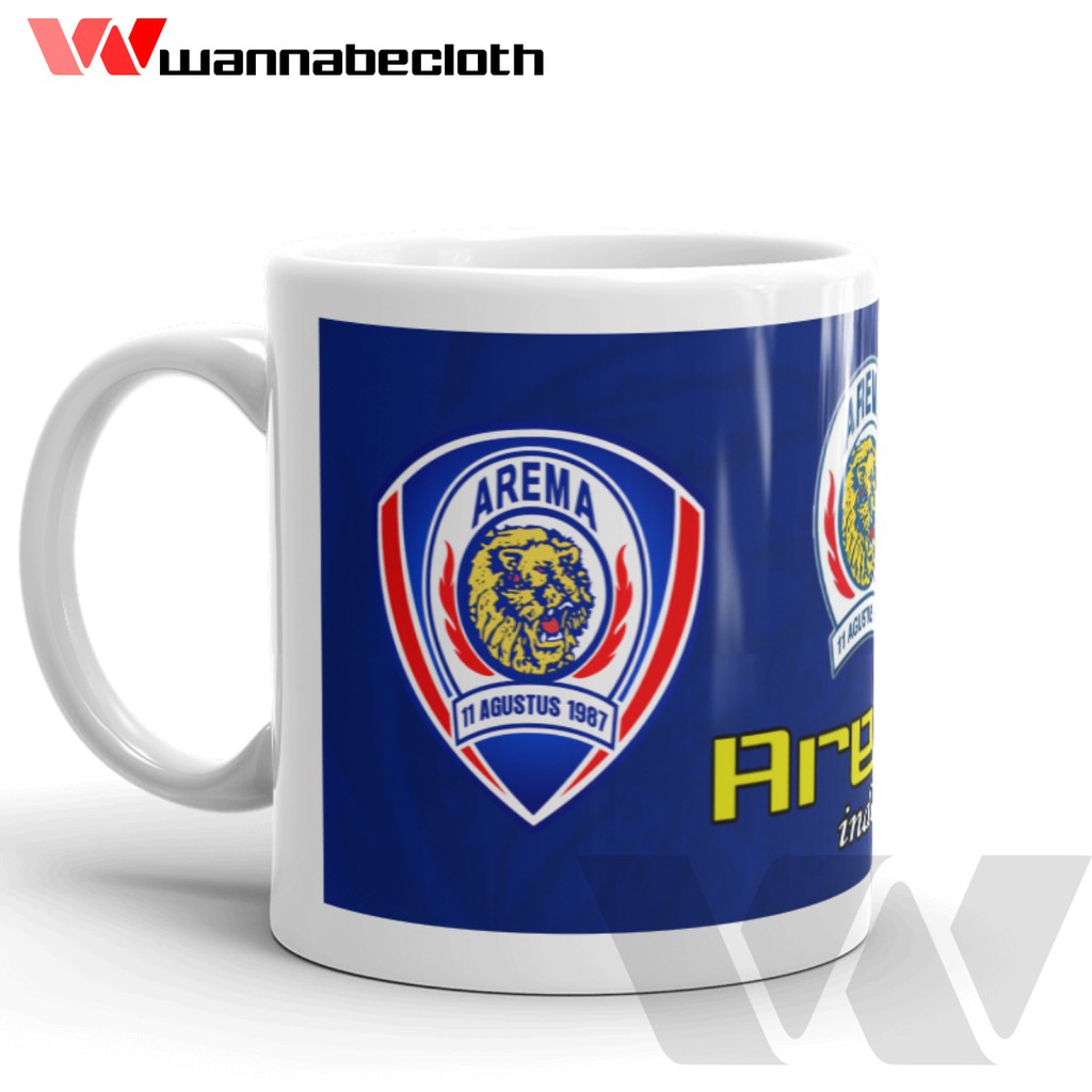 Gelas Mug AREMA Keramik Porcelain Souvenir AREMA INDONESIA