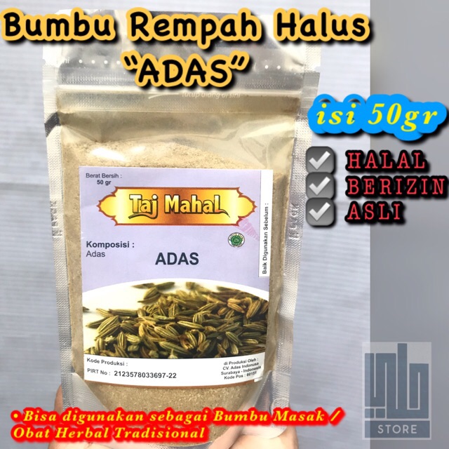 Jual Bumbu Adas Manis Bubuk 50gr Bumbu Masak Adas Halus Adas Bubuk