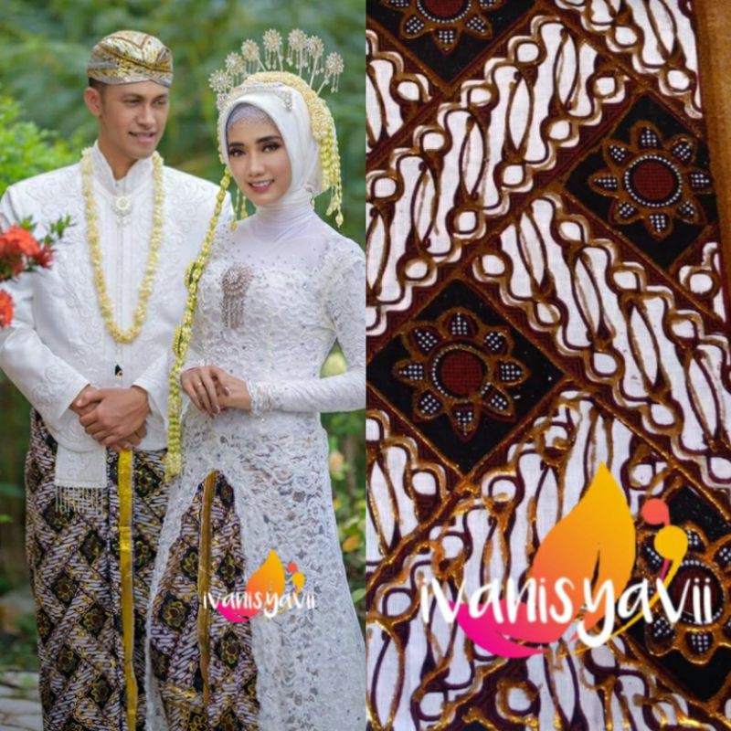 Sepasang Jarik Pengantin Prodo wiru INSTAN, Motif Parang Matahari