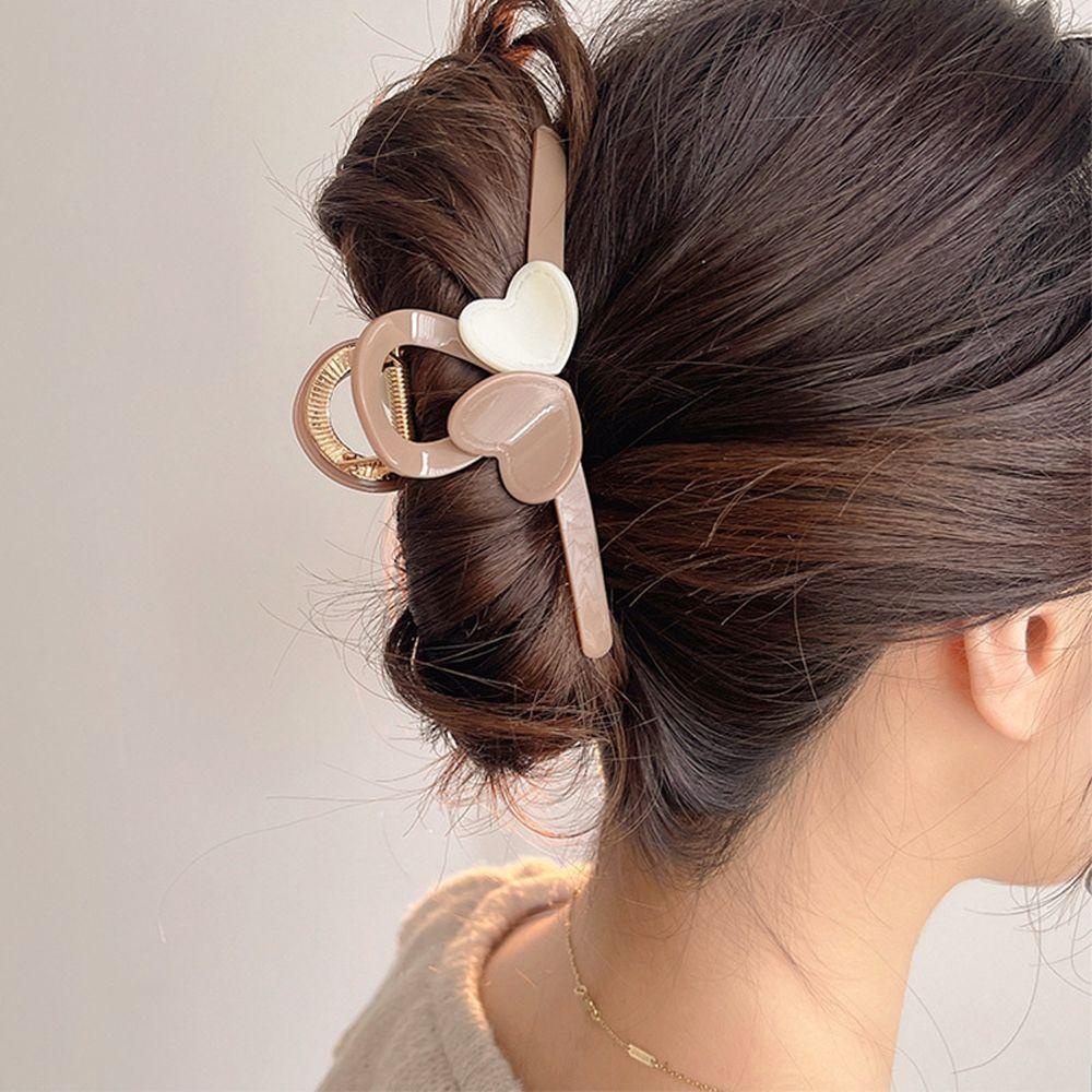 Needway   Wanita Cakar Rambut Heardress Vintage Jantung Rambut Jepit Silang Hiasan Kepala Ponytail Holder