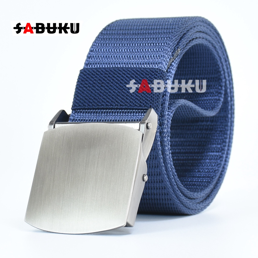 Ikat Pinggang Pria Canvas Nylon Sabuk Pria Logam Besi Metal Buckle Men Belt - 164