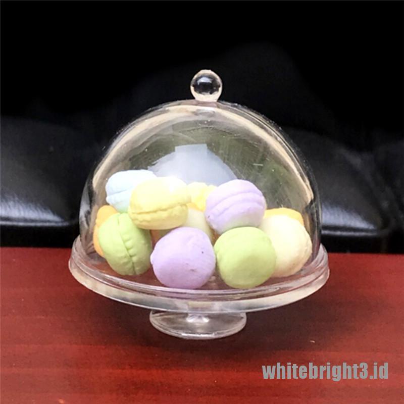 (white3) Miniatur Toples Snack / Dessert Bahan Plastik Skala 1: 12 Untuk Rumah Boneka