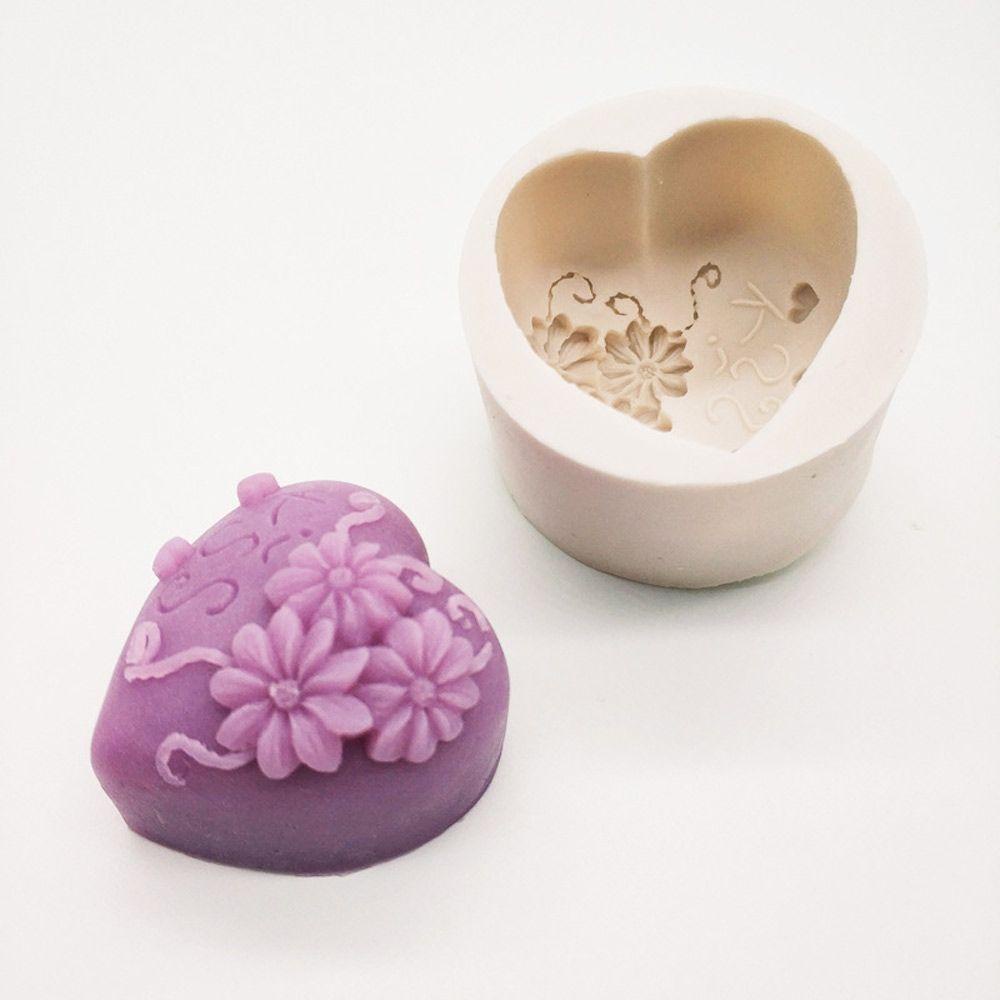 R-flower Cetakan Sabun Bentuk Hati Clay Tools Handmade Cake Resin Molds