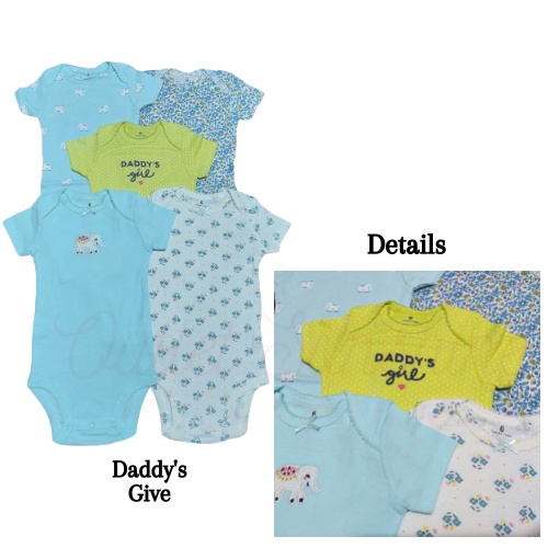 Baju Import 5in1 Jumper Anak Bayi Perempuan Laki Carters 1 - Bodysuit 5 in 1 Carter Baby-Daddy's Give