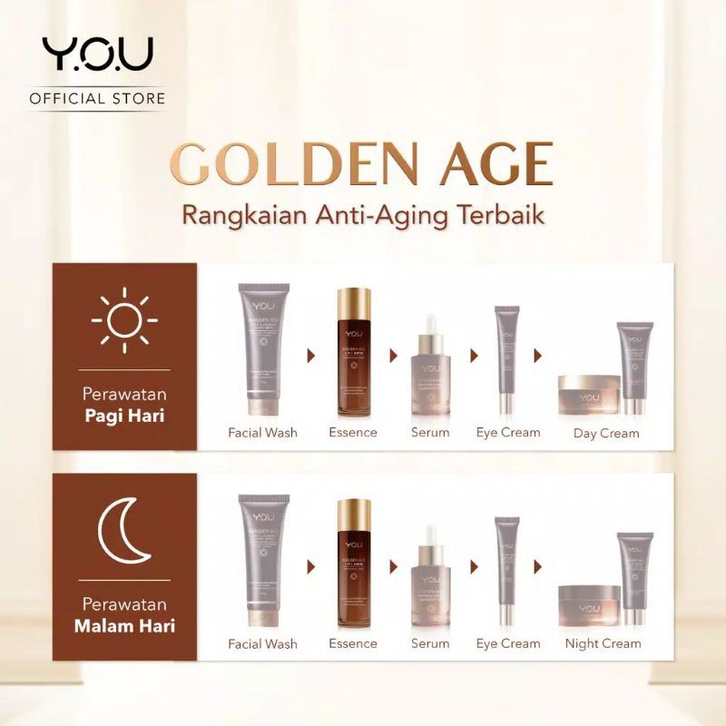 Kosmetik You Golden Age Toner Wajah / 2 in 1 Essence 100ml