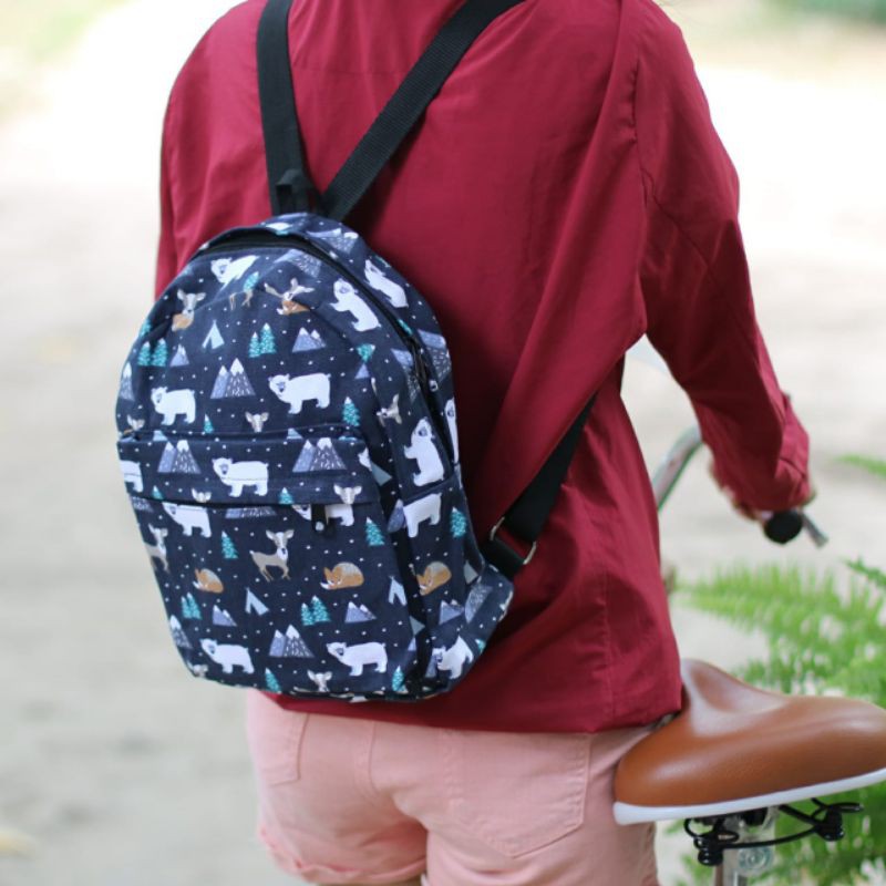 Tas Ransel Kanvas Motif / Backpack Kanvas Motif