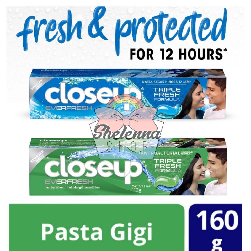 Close Up Pasta Gigi Green Menthol Fresh Icy White 160 G - Tooth Paste, Penyegar Mulut, Menthol