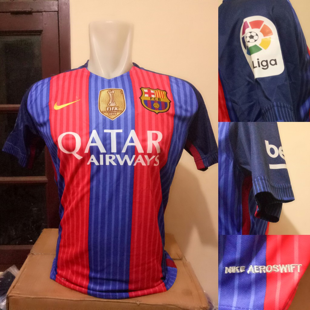 Jersey Barcelona Home +WCC 2016/2017 grade ori official (Warna Terang)