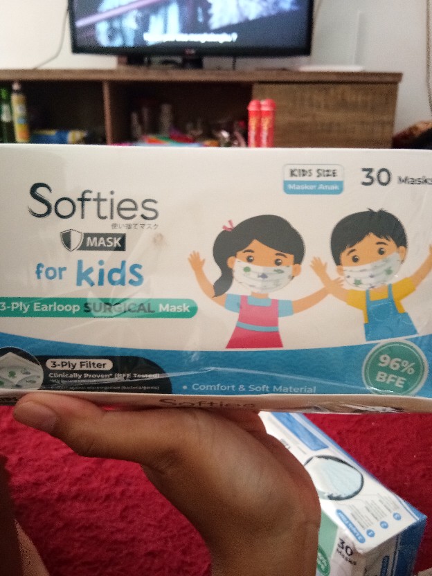 Masker Softies Daily Surgical Medis 30 Mask Wajah Polos Motif Earloop Anak Batik Parang Japanese
