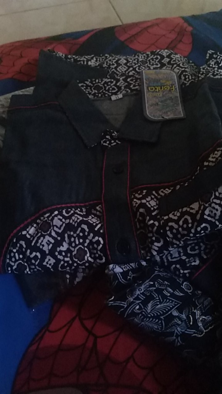 Batik Anak Cowok Kombinasi Lengan Pendek Model Jangkis