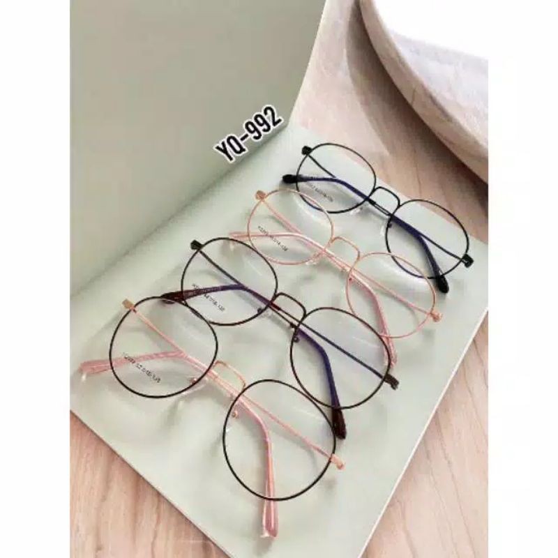 Frame KACAMATA YQ 992 | Kacamata bulat unisex | Size 13,5cm tinggi 4,9cm TERMURAH