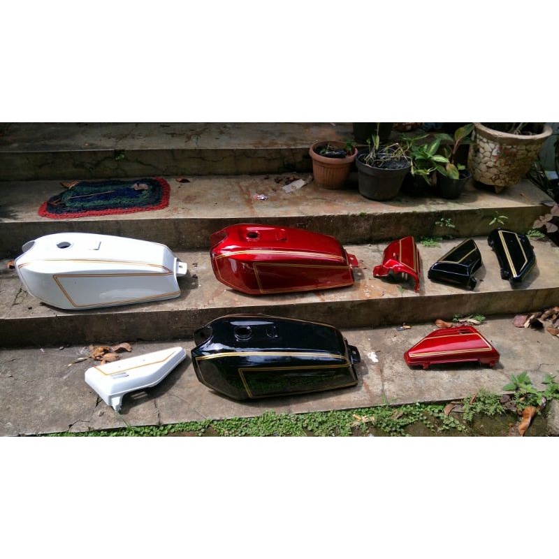 tangki gl 100 tangki motor honda gl100 Sudah cat catan set tepong bahan drum
