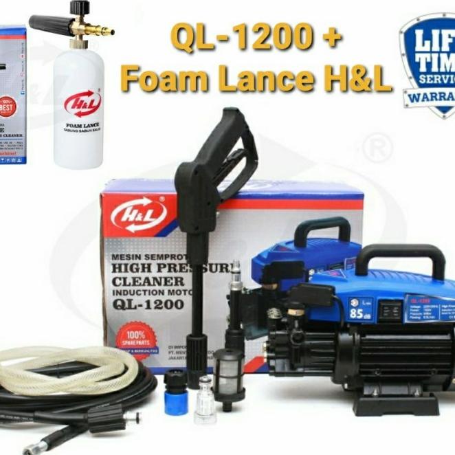 (Paket) Ql 1200 + Foam Lance + Selang 20 Meter Hl Jet Cleaner Steam