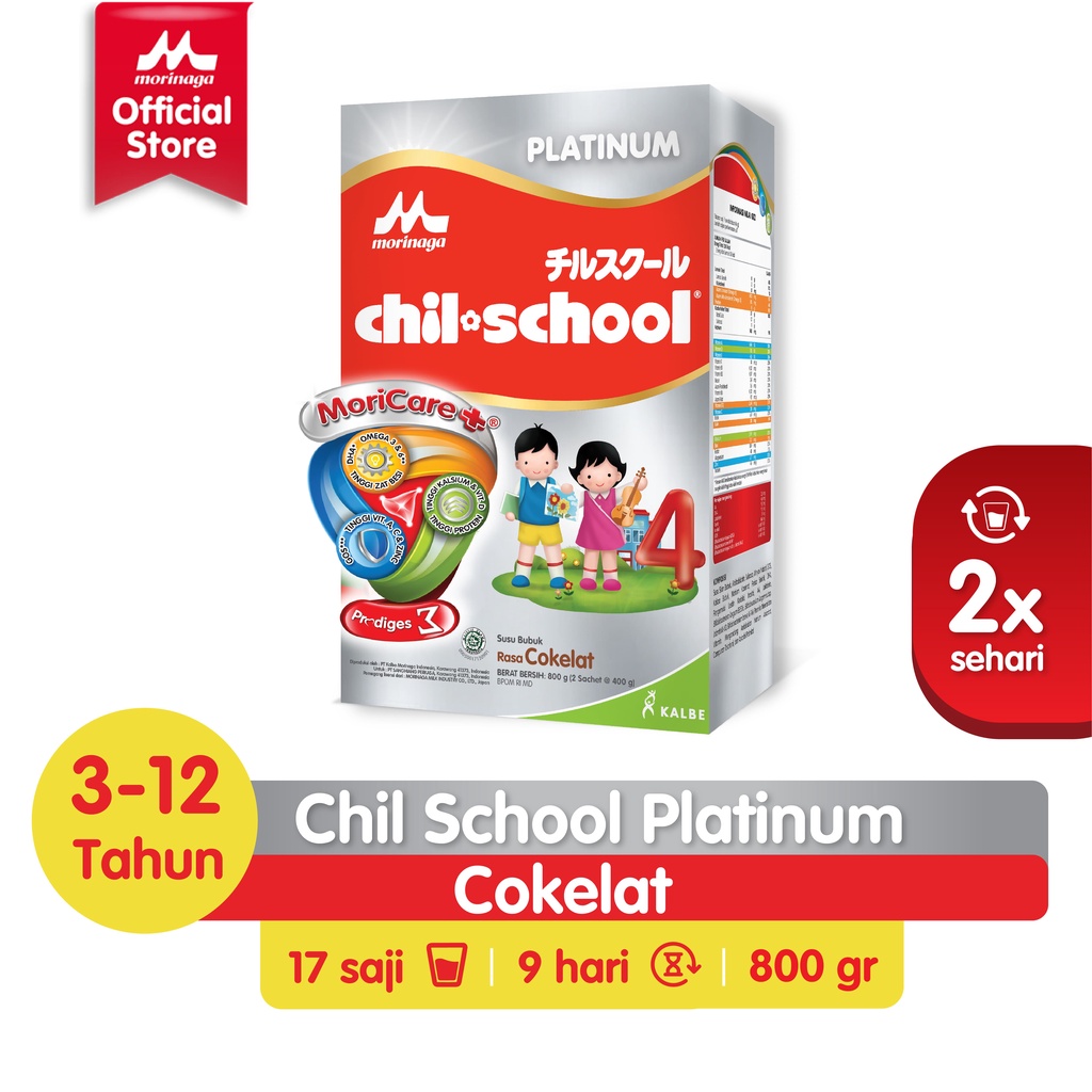 Promo Harga Morinaga Chil School Platinum Cokelat 800 gr - Shopee