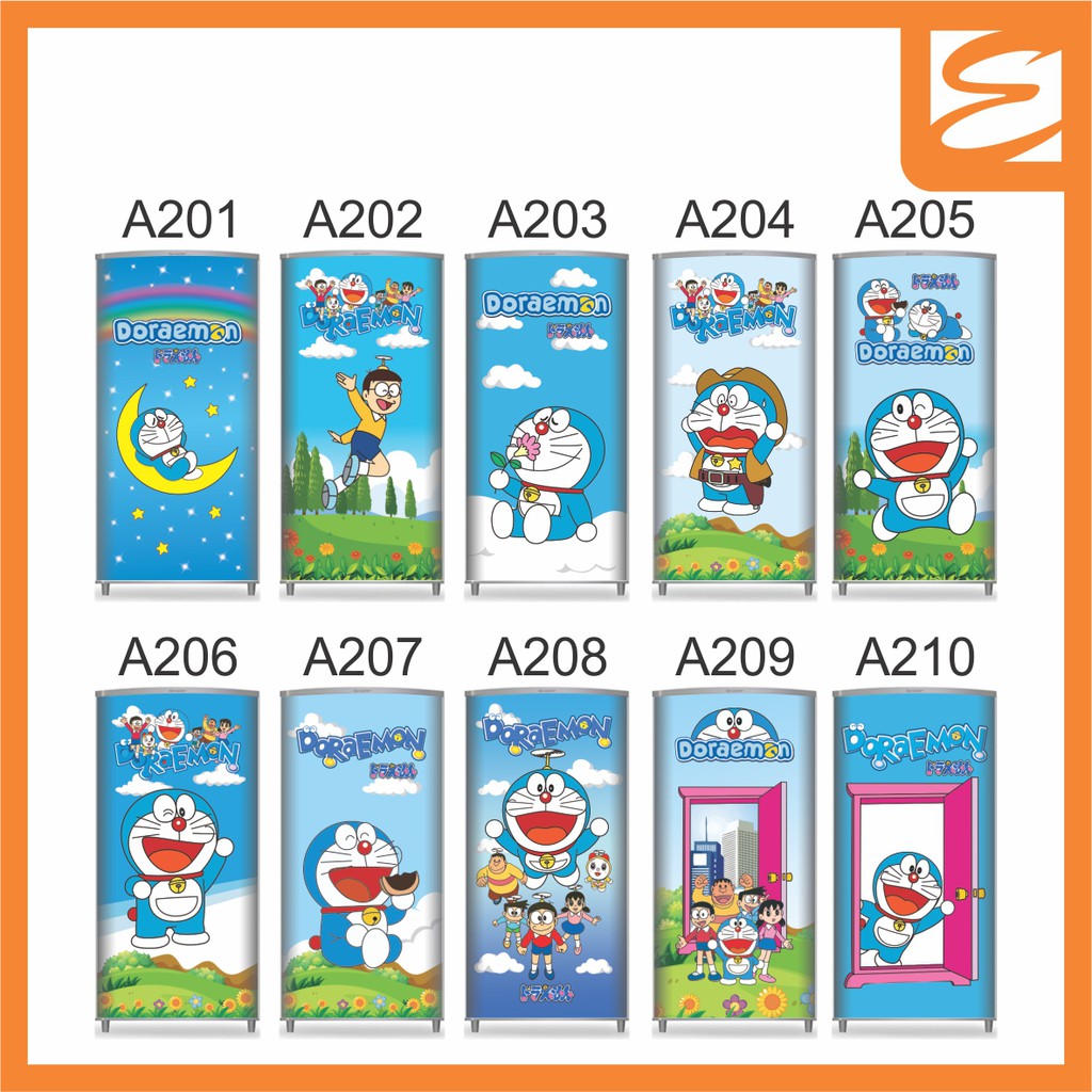 Stiker Kulkas 1 Pintu - doraemon (Sticker Kulkas)