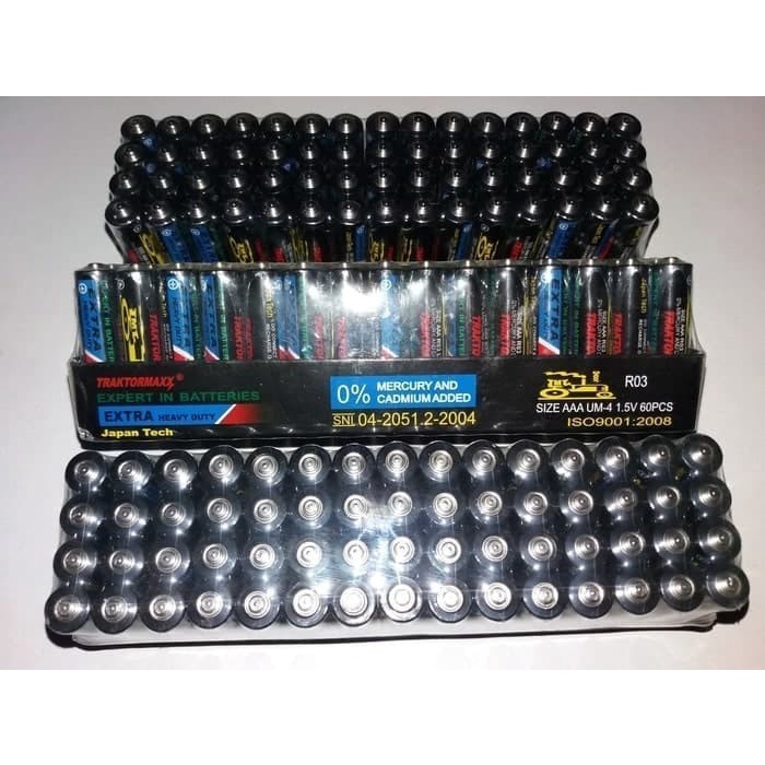 [CEV] 1 Karton (1200pc) Baterai Traktormaxx / Dynamax Eco Black Size AA / A2