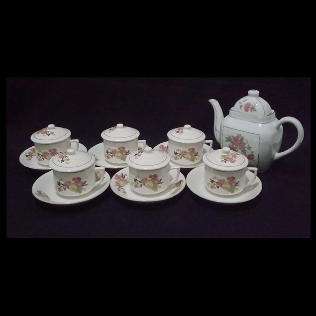 tea set keramik klasik / tea set jadul / cangkir set / gelas keramik