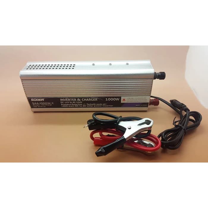Power Inverter + Charger Aki 12v 1000 Watt Suoer SAA-1000W/C Original