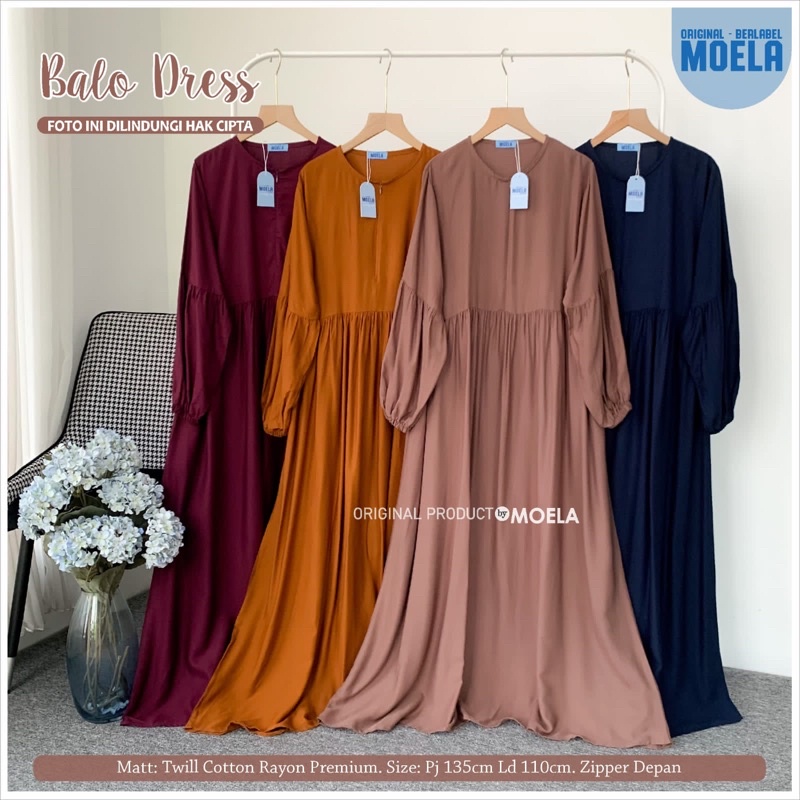 Gamis dress rayon polos Amora/Anse/Celin/Baisa/Biumi/Molin/Ciaji/Jihas/Flate/Tosti/Milly/Tisa/Siuti/Chesa/Fimel/Yapi/Lilci/Balo/Polse/Rensi/Silom/Neta/Rome by Moela berlabel-5