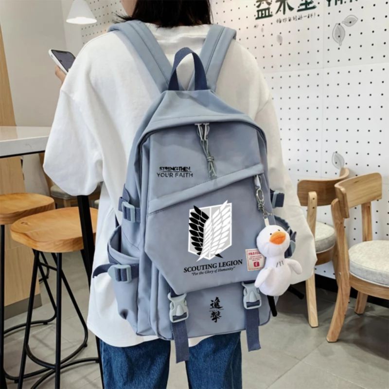 Ransel Anime Danganronpa Monokuma Ransel Pria Warna Solid Kasual Wanita Pria Ransel Remaja Perempuan Laki-laki Tas Sekolah Tas Ransel Tas Punggung Mochilas Perempuan