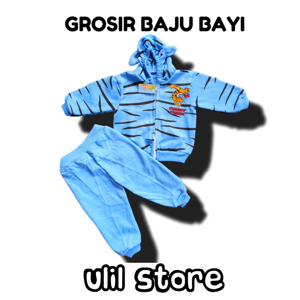 Setelan Jaket Bayi Anak 3-18 Bulan, Setelan Jaket Motif Tiger, Best Seller-2