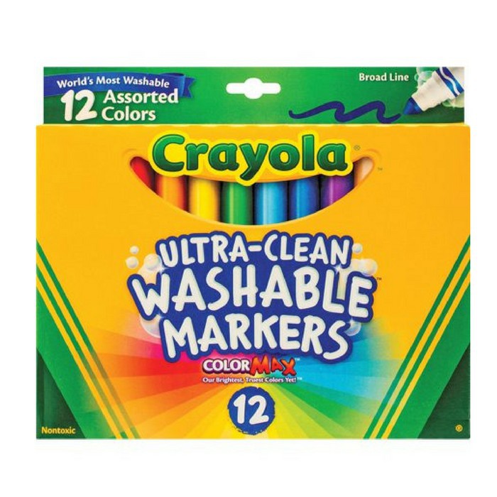 

CRAYOLA Ultra Clean Washable Assorted Broad Line Markers (12 colors)