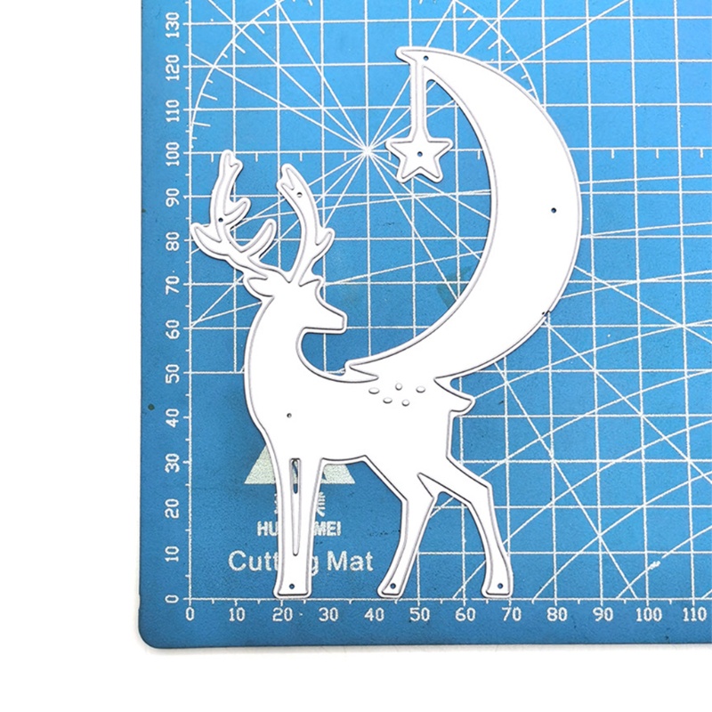 Cetakan Stensil Cutting Dies Motif Rusa Natal Bahan Metal Untuk Scrapbook / Craft DIY