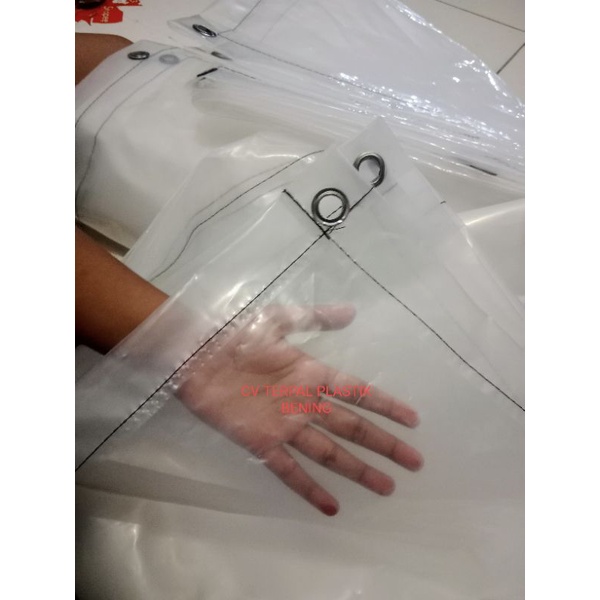 plastik uv bening transparan 200 micron 14% ukn 6x10 meter