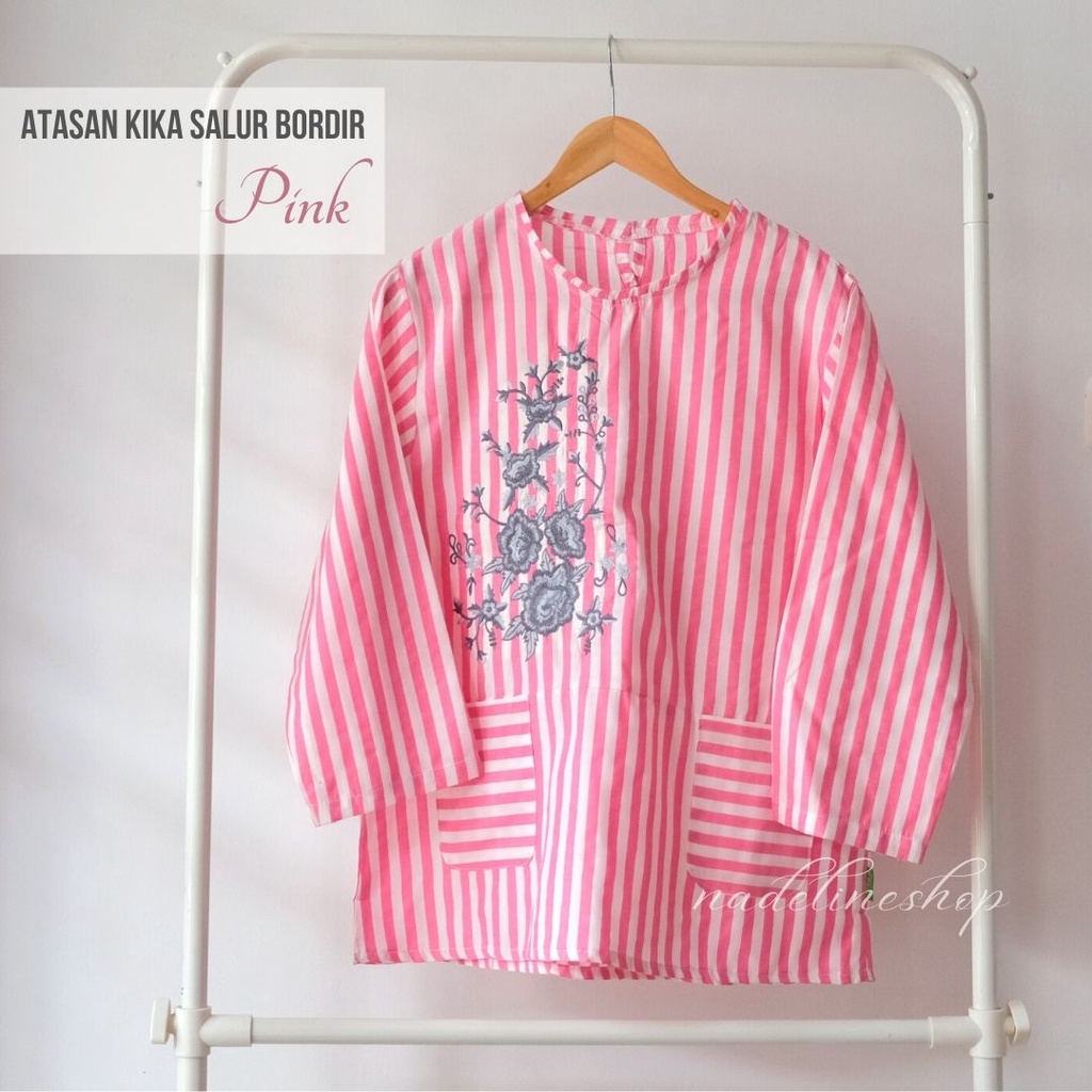 BAJU ATASAN BASIC BLOUSE WANITA MUSLIM & CASUAL - KIKA & MIRA SALUR TOP-KIKA - PINK