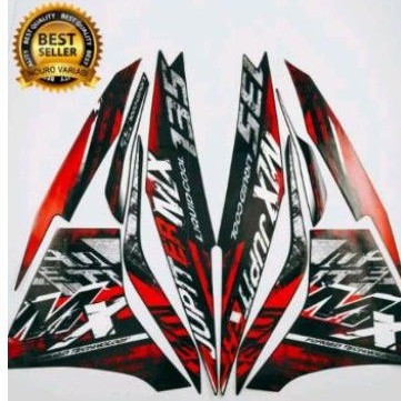 Stiker New Jupiter Mx 135 2014 merah hitam striping