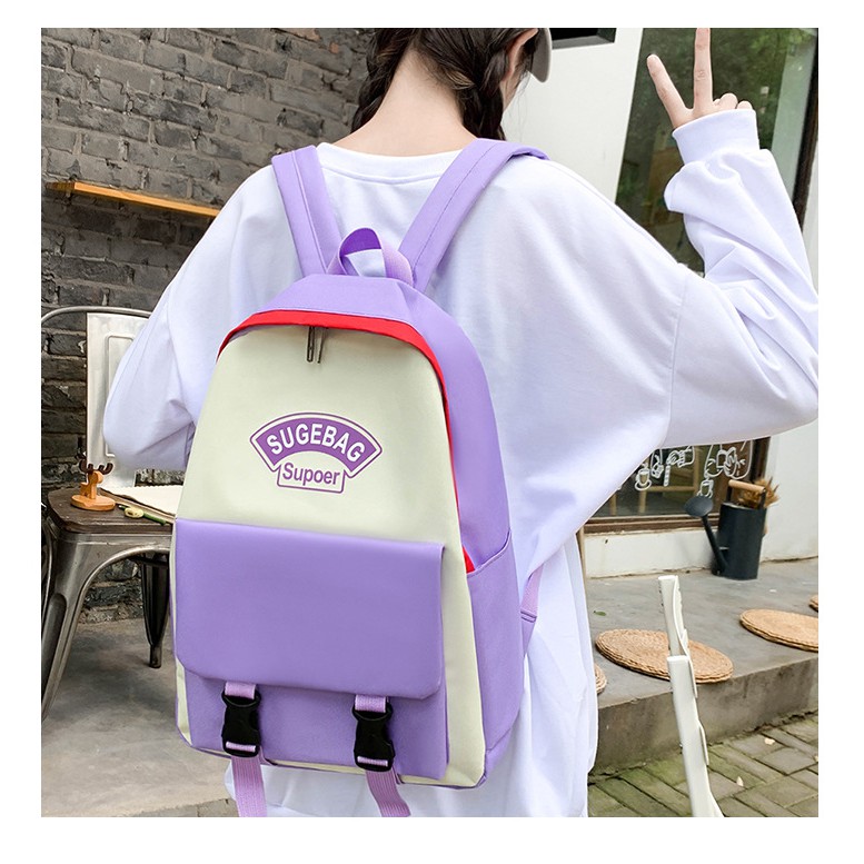 TB-61 tas sekolah kampus set 4 pcs ransel wanita import korea jepang besar backpack